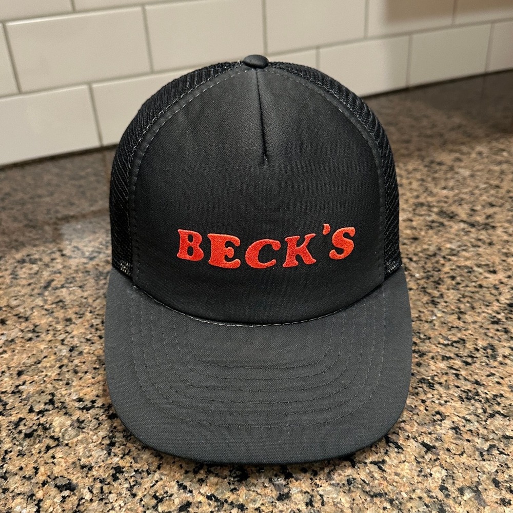 Vintage Beck's Beer Sportcap Trucker Hat Black
